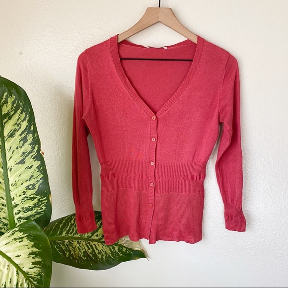 CAbi Sweaters - Cabi Dusty Coral Cardigan